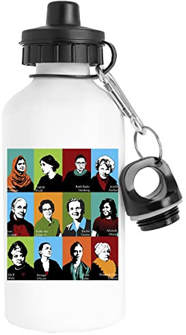 Luxogo Feministische Ikonen Aktiv Wasserflasche Edelstahl Reisender Weiß Water Bottle Stainless Steel Traveller White