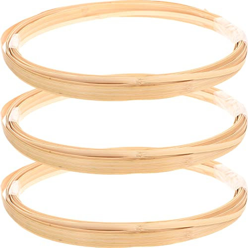 MAGICLULU 3 Rouleaux De Bandes De Rotin Bandes De Fines Bobines De Roseau Plat Panier En Osier Tissage Fournitures 0. 5Cm + 1Cm + 1. 5 Cm (Jaune)