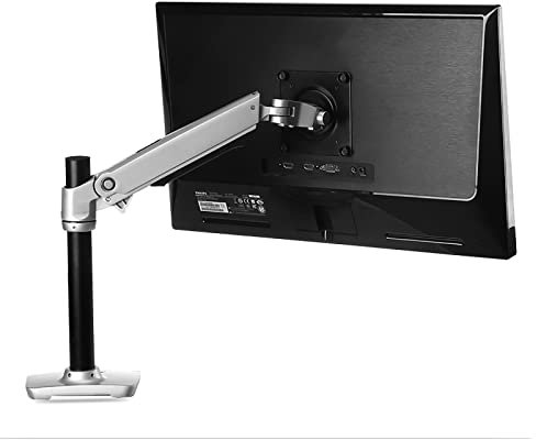 JOZZY Supporto da Parete per TV,Supporto per Monitor, Design a Molla Meccanica, Braccio per Monitor Adatto a schermi di Computer LCD Piatti/curvi da 17 a 27 Pollici, con Base di Montaggio a morset