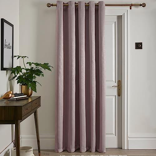 Fusion - Blush Single Curtain W66 x L84 (168 x 214cm) - 1x Panel - Eyelet Curtain in Blush - Blush Thermal Curtains for Bedroom/Living Room - Curtain & Drape - Blush Door Curtain - Strata Collection