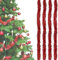 4 Stück Weihnachtsbaum Lametta, Lametta Glänzend Girlande, Weihnachten Lametta Glänzend, Metallisch Glänzend Girlande, Hängende Dekorationen, Für Weihnachtsbaumschmuck Weihnachtsfeier, Je 2m, Rot