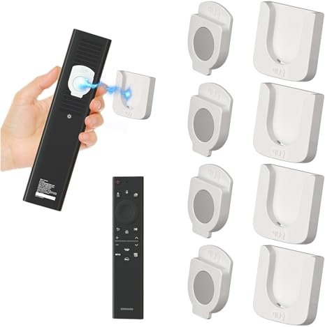 Graplan 4 Stück Magnetische Fernbedienungshalter, Starker Magnethalterung Wandhalterung Fernbedienung, Fernbedienung Halterung Wand, Fernbedienungshalter für Fernseher, Ventilator, Klimaanlage