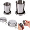 Bicchiere Pieghevole da Viaggio, Tazza da Viaggio Pieghevole, Tazza D'Acqua Pieghevole, Tazza Pieghevole Acciaio Inossidabile, Adatto per Viaggi Picnic Sport Campeggio, 2 Pezzi(75ml+150ml)