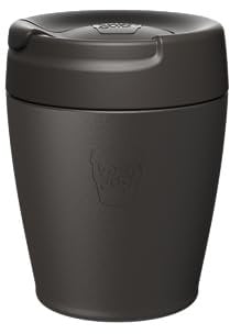 KeepCup Traveller, Reusable Travel Mug - Vacuum Insulated Stainless Steel Cup with Leakproof Sipper Lid - 8oz/227ml - Black