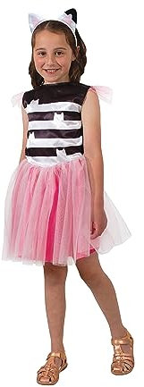 RUBIE'S Abito da donna ufficiale GABBY'S DOLLHOUSE, costume da Gabby e la casa magica, per bambini dai 3 ai 5 anni, vestito tutù rosa e nero, Gabby con cerchietto bianco orecchie di gatto