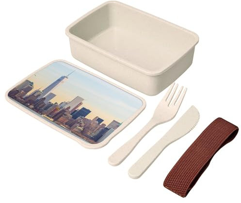 Fabulous Lunch Box - Boite à Repas avec couverts New York Manhattan Panorama Ville USA Etats Unis - 700 ml