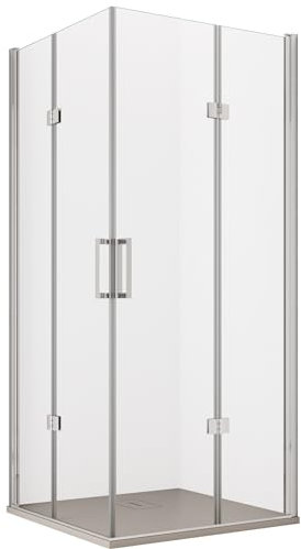 Cabine de douche pliante 2 faces transparente sans profilés 6mm h195 REA anti-calcaire - 85x85