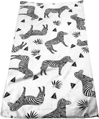 EdNey Handtücher Zebra Schwarz Weiß Gesichtshandtücher Gesichtswaschlappen Badetuch Reisehandtuch Mikrofaser Strandtuch 30x70 cm