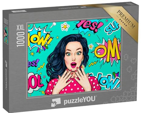 Puzzle 1000 Teile XXL „Pop-Art: überraschte Frau, sexy Club Girl“ – aus der Puzzle-Kollektion Comic