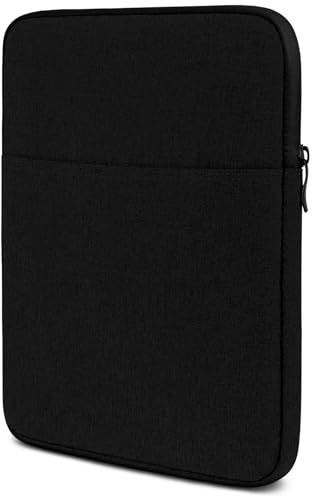 moex Tablet Hülle für Samsung Galaxy Tab S6 Lite Tasche mit Reißverschluss und Fach für Zubehör, Nylon Stoff Sleeve weich Gepolstert, Schutzhülle Minimalistisch Dash Case, Schwarz
