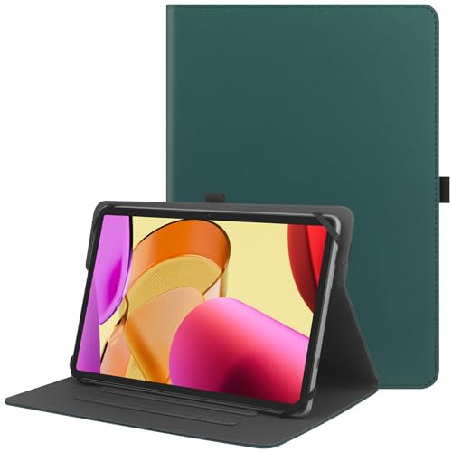 HGWALP Custodia universale per Tablet da 9-11 pollici,Multi-Viewing Angles PU Leather Stand Folio Cover con Porta Penna per 9 10.1 10.5 11 Touch screen Tablet-Green