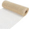 GORGECRAFT 10 Yards Natürliches Sackleinen-Netzband 25cm Breit Glitzernde Metallic-Folie Weihnachtsbaum Jute-Sackleinen-Stoffspulenrollen Für Herbstkränze Girlanden Zubehör Geschenkverpackungen