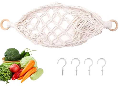 Obsthalter Netz - Obsthalter Netz Hängematte | Tragbarer Obstkorb Hängematte für Bananen, Zwiebeln, Knoblauch, Kartoffeln
