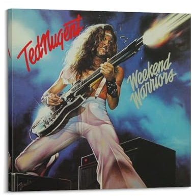SANWYA Ted Nugent Poster, Kunst, Wohnzimmer, Schlafzimmer, Poster, Gemälde, dekorativer Maldruck, Leinwand, Wand, 50 x 50 cm