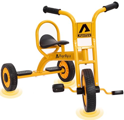 Ageliya Preschool Tricycle 3-5 Years, Heavy Duty Metal Frame, Rubber Tire