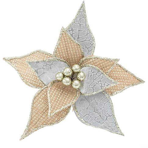 Ornamento decorativo a forma di fiore glitterato per albero di Natale, migliora le tue celebrazioni festive