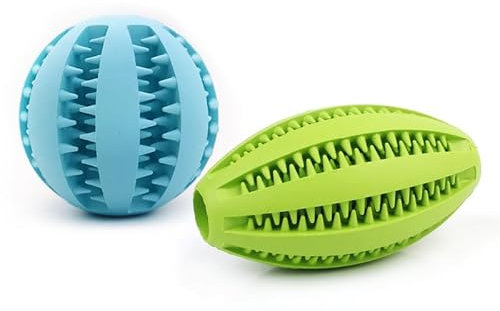 miaomiao Hundespielzeug Set, Futterball für Hunde, Snackball Hund aus 100% Naturkautschuk, Zahnpflege Hunde Spielsachen, Hundeball für Kleine Mittelgroße Große Hunde