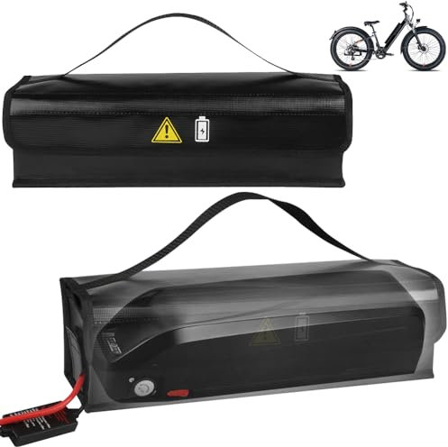 Mineup Ebike Akku Tasche, Feuerfest bis 1000°C, Wasserdicht Explosionssicher, Lipo Safe Bag, Ebike Akku Schutzhülle für Lagerung, Transport, Aufladung (41x13x14 cm)
