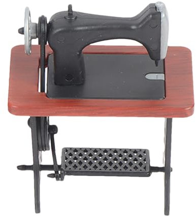 Miniatur-Nähmaschinenspielzeug, Modell der Nähmaschine, kleine Nähmaschine für Puppe im Maßstab 1:24, Landschaftsdekoration, Zubehör für Simulationsspiele, Dekoration