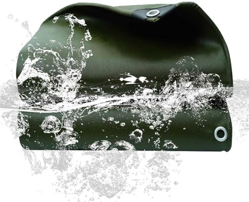 SRHIMEOS 4x6m Telo Impermeabile con Occhielli per Esterno, Telone Occhiellato in PVC 650 G/m², Telo Occhiellato Rinforzato Copertura per Camion, Mobili, Piscina Teloni
