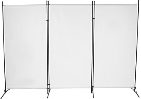 Faltbarer Raumteiler 260x180cm - Sichtschutz Trennwand für Büro, Homeoffice & Wohnzimmer | Stabile Raumtrenner mit Stoffbespannung | Weißer Raumdivider für Privatsphäre & Dekoration