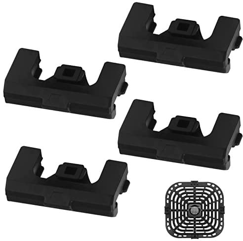 Replacement Crisper Plate or Grill Pan Tray,Non-Stick Tray Rack Parts,Grill Crisper Plate with Rubber Bumpers Fit for Instant Vortex Plus Gourmia 6 Quart (only 4 × Air Fryer Rubber Bumpers)