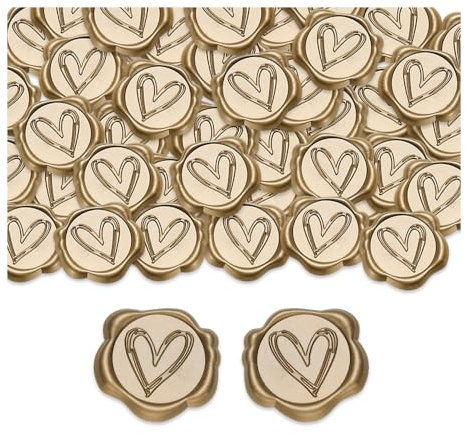 GIDWRIY 50 Selbstklebende Siegelwachsaufkleber für Hochzeit und Einladungen, Vintage Stil