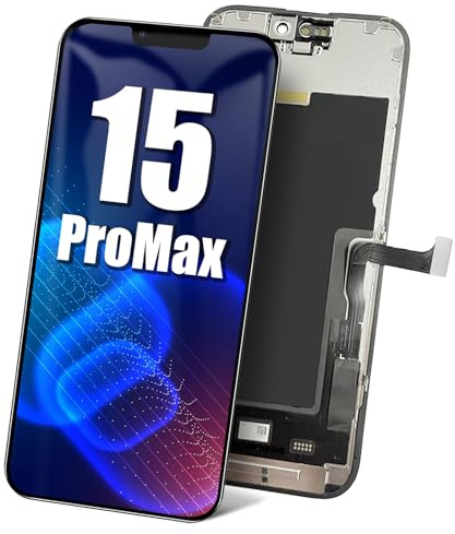 DTD für iPhone 15 Pro Max Display 6,7 Full-HD-LCD-Display, 3D-Touchscreen-Digitalisierer, gehärtetem Glas für Modell A2849, A3105, A3106, A3108