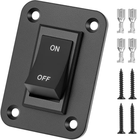 QWORK® Interruttore 4 pin On/Off 12V 20A DPDT pannello a leva, per camper, rimorchi, barche