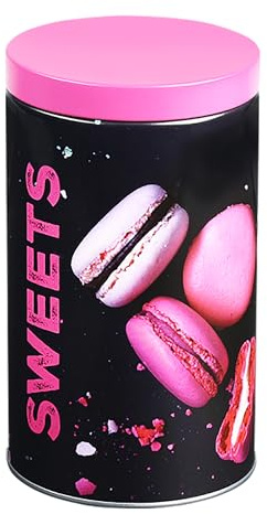 Kitchen KAFFEEDOSE Ø10cm aus Metall Vorratsdose Blechdose Teedose Aufbewahrungsdose Tee Kaffee Dose Behälter Halter 3Var (Pink-22)