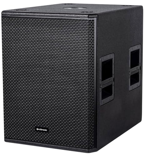 Citronic | CORVA 15” Passive Subwoofer Speaker – High Power DJ PA Bass Cabinet with Pole Mount, Heavy Duty Plywood Enclosure, 3000W Max, Black
