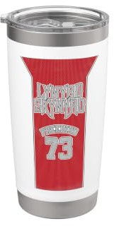 Lynyrd Skynyrd Logo Basketball inspirierter Sportfan 70er Jahre Rock Doppelwandiger Edelstahl-Thermobecher