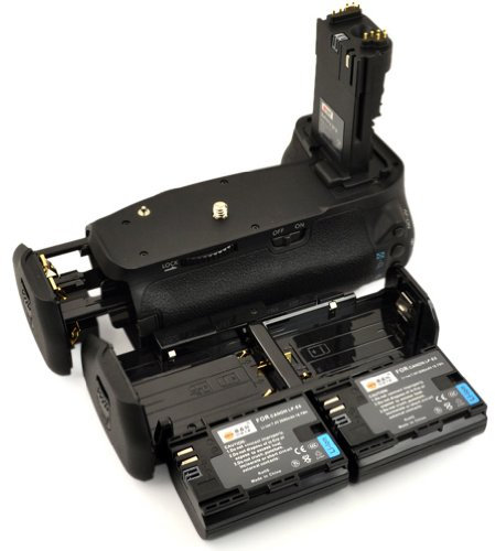 DSTE Multi-Puissance Vertical Batterie Poignée Titulaire pour Canon EOS 60D SLR Digital Caméra comme BG-E9 avec 2-pack LP-E6