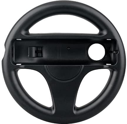 OSTENT Mario Kart Racing Spiele Lenkrad kompatibel für Nintendo Wii Remote Controller Farbe Schwarz