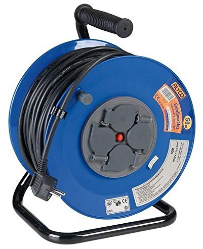 Alyco 199430 - Enrollacables 50m cable tipo H05VV-F 3G 1.5 mm2 clase IP40 con tapa de seguridad