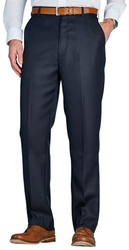 Chums Men's Smart Casual Trousers Men's Pants for Home Office Comfortable Fit Practical Pocket Design Formal Trousers for Men Navy 32W / 33L