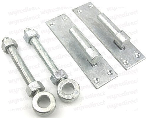 Wyre Direct 2 Heavy Duty Wrought Iron Gate Hinge Brackets, Galvanised, Rustic, Classic Style