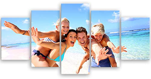 ge Bildet hochwertiges Leinwandbild - Ihr eigenes Foto - Ihr Wunsch-Motiv auf Künstler-Leinwand - 100 x 50 cm mehrteilig (5 teilig) 1463