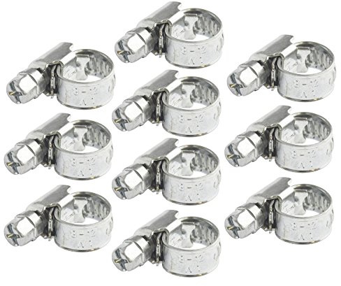 Las abrazaderas del tubo flexible de Jubileo/Clips de agua de aire de Gas Combustible 8mm - 12mm Paquete de 10 A740