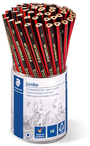 STAEDTLER 1285-2KP50 Noris Club Jumbo Schreiblernstift, Härtegrad HB, Köcher mit 50 Stück