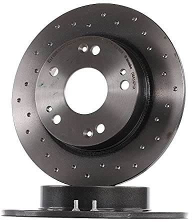 BREMBO 08.A147.1X 2x Rear Brake Discs Diameter 260 mm Fully Perforated Compatible with Honda Civic VIII Hatchback FN, FK 42510SMGE20 42510SNAA00 42510SNVH00