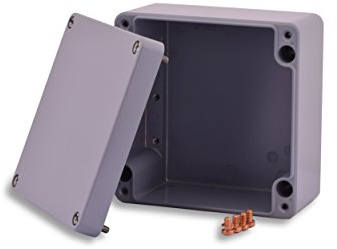 BOXEXPERT Aluminium Industriegehäuse, 160x160x91mm, IP66, pulverbeschichtet, grau, Wandgehäuse, Installationsgehäuse, Leergehäuse, Druckgussgehäuse, Gehäuse der Serie Alster