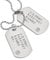 Satinierte Zwei Stücke Herren Militär Armee Dog Tag Anhänger und 70cm Kugelkette