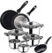 Batería de cocina SIP 8 piezas (dos cazos + tres ollas con tapa de vidrio) con Set de 3 sartenes Ø16/20/24 cms., inducción