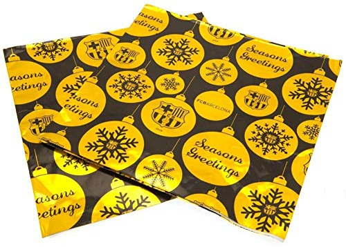 FC Barcelona - Geschenkpapier, weihnachtliches Design - Papier (Einheitsgröße) (Gelb)
