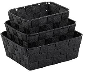 Kela Korb-Set 3-teilig, Alvaro, Unterschiedliche Größen, PP-Faserband, 323029, Schwarz