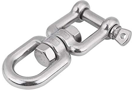 KIMISS Enganches resistente de rápido del anillo giratorio del 304 Acero inoxidable, Dispositivo de grillete rodante(12mm)