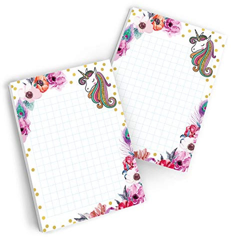 Junaversum 8 Mini-Notizblöcke Einhorn Mitgebsel Gastgeschenk beim Geburtstag Kindergeburtstag Hochzeit Taufe Mädchen