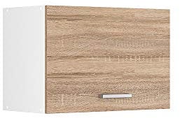 Vicco Hängeschrank R-Line, hängender Küchenschrank, Sonoma/Weiß, 60 cm Flach
