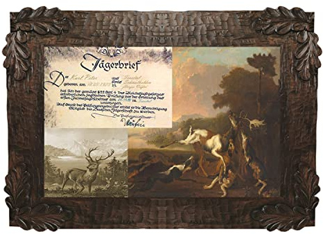 Bilderrahmen Holz Echtholz Rustikaler Landhausstil | Handgeschnitzte Schnitzerei, Made in Thüringen, Vier Farben, 6 Größen: A4 A3 A2 30x40 52x40 31,5x42,5
